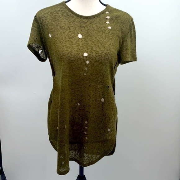 Guess olive green distressed oversized tunic size xxs - Picture 1 of 9